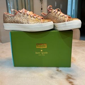 Keds x Kate Spade New York Pink Glitter Triple Decker size 7